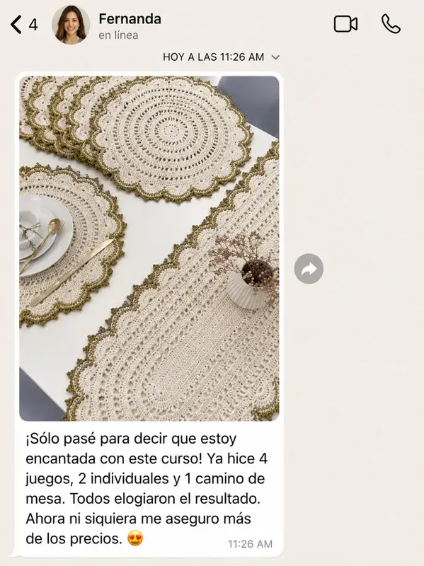 Testimonio de alumna 4 en WhatsApp